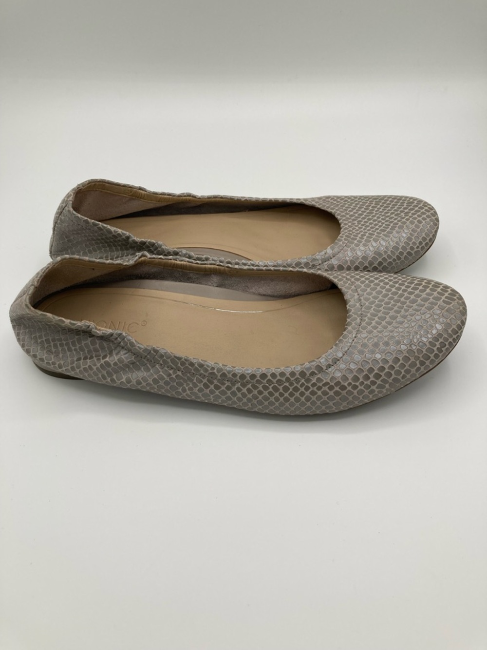 VIONIC Alexa Women's Size 8.5 Orthotic Ballet Flats Embossed Lizard Leather